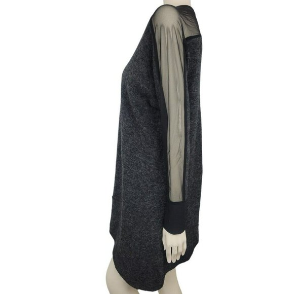 Sympli Tangent Tunic Sweater Mixed Media Lagenlook Hem Mesh Sleeve Knit Top 6-8 - Picture 8 of 12